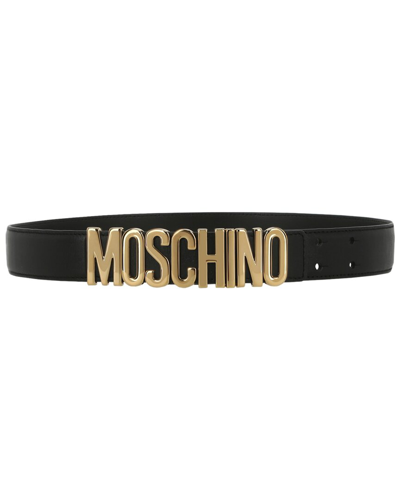 Shop Moschino Leather Belt In Black