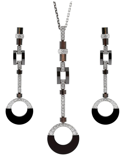 Cartier 18k 2.46 Ct. Tw. Diamond Drop Necklace & Earrings (authentic Pre- Owned)