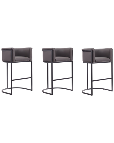 MANHATTAN COMFORT MANHATTAN COMFORT SET OF 3 COSMOPOLITAN BAR STOOLS 