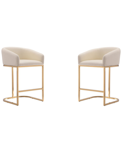 Manhattan Comfort Set Of 2 Louvre Bar Stools