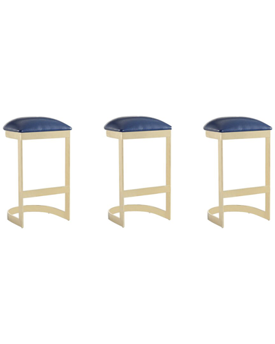 MANHATTAN COMFORT MANHATTAN COMFORT SET OF 3 AURA BAR STOOLS 