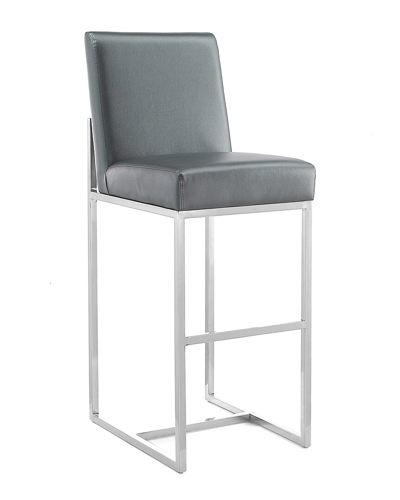 Manhattan Comfort Element 29 Faux Leather Bar Stool In Graphite And