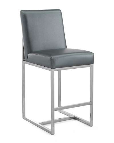Manhattan Comfort Element 24 Faux Leather Counter Stool In Graphite