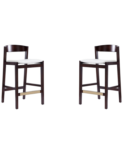 Manhattan Comfort Set Of 2 Klismos Counter Stools