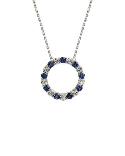 Shop Suzy Levian Silver 0.56 Ct. Tw. Gemstone Open Circle Necklace