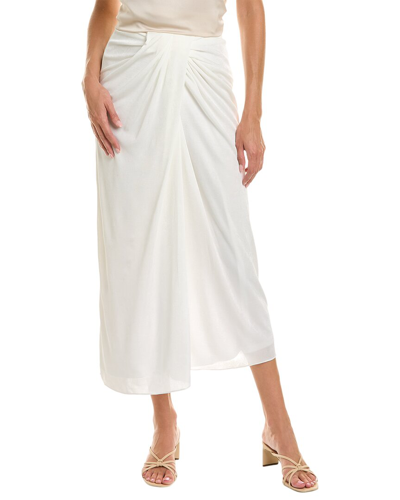 Shop Alexia Admor Jeanette Front Draped Slinky Midi Skirt In White