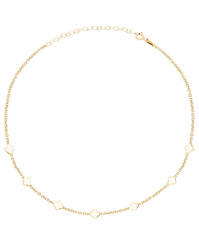Gabi Rielle 14k Over Silver Enamel Clover Necklace