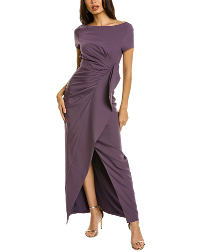 Shop Kay Unger Franca Column Gown In Purple