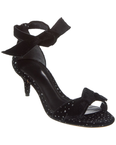Shop Alexandre Birman Clarita 50 Velvet Sandal In Black