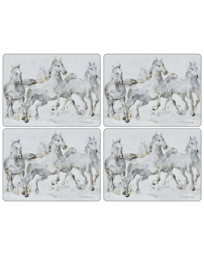 Shop Pimpernel Set Of 4 Spirited Horses Placemats In Charcoal