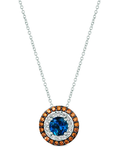 Le Vian 14k Vanilla Gold 1.45 Ct. Tw. Diamond & London Blue Topaz Pendant Necklace