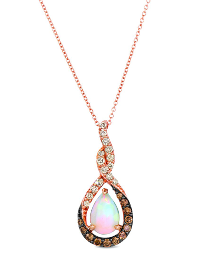 Shop Le Vian ® 14k Strawberry Gold® 1.65 Ct. Tw. Diamond & Opal Pendant Necklace
