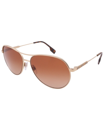 Shop Burberry Women's Be3122 59mm Sunglasses In Gold