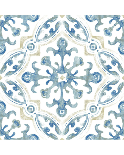 Shop Floorpops Tuscan Peel & Stick Floor Tiles Set Of 20 In Blue