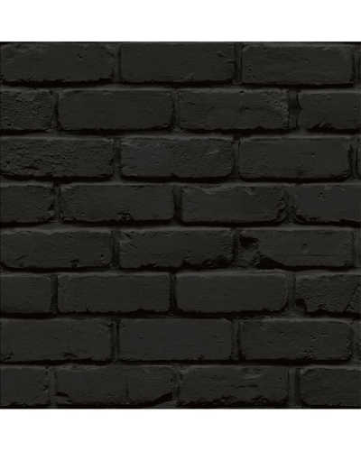 Nuwallpaper Black Amsterdam Brick Peel & Stick Wallpaper In Black