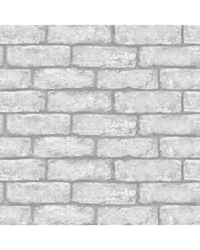 Inhome Cambridge Brick Grey Peel & Stick Wallpaper In Grey