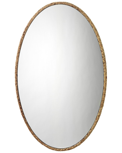 Shop Jamie Young Sparrow Braided Oval Mirror In Brown