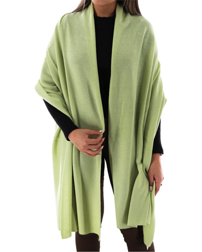 Shop La Fiorentina Wool & Cashmere-blend Wrap In Green