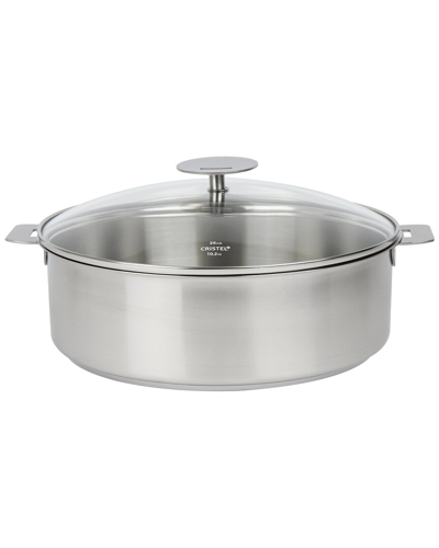 Shop Cristel Mutine Satin 4.5qt Saute Pan With Lid And Removable Handle In Silver