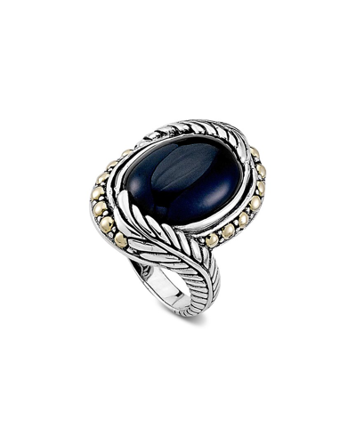 Shop Samuel B. 18k & Silver 7.30 Ct. Tw. Black Onyx Oval Ring