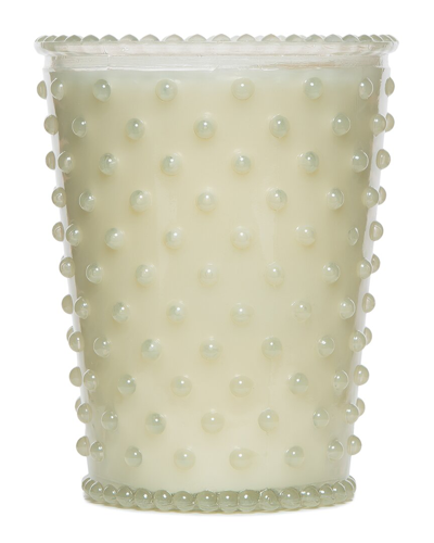 Shop Simpatico White Flower Hobnail Glass Candle In Off-white