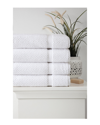 Shop Ozan Premium Home Maui Bath Towels Set Of 4 In White