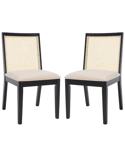 Shop Safavieh Set Of 2 Levy Dining Chairs In Black