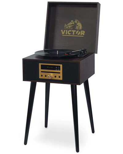 Shop Victor Audio Victor Espresso Newbury 8-in-1 Music Center In Brown