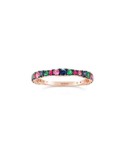 Shop Le Vian 14k Rose Gold 0.79 Ct. Tw. Sapphire Half-eternity Ring