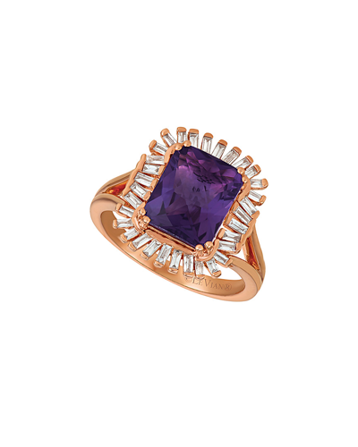 Shop Le Vian 14k Rose Gold 2.83 Ct. Tw. Diamond & Amethyst Ring