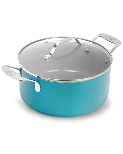 Gotham Steel Aqua Blue 5qt Stock Pot With Lid In Blue