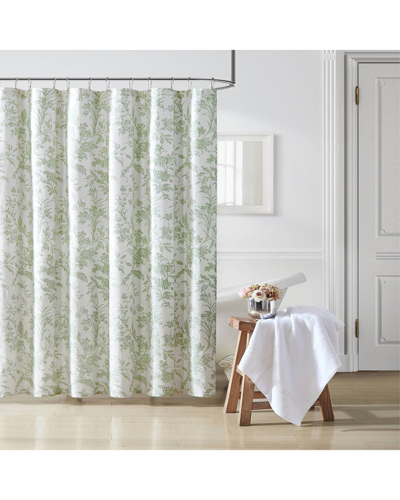 Shop Laura Ashley Natalie Sage Shower Curtain In Green
