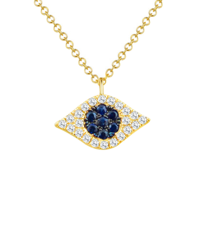Sabrina Designs 14k 0.18 Ct. Tw. Diamond & Sapphire Evil Eye Necklace