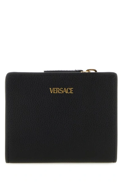 Shop Versace Woman Black Leather Wallet