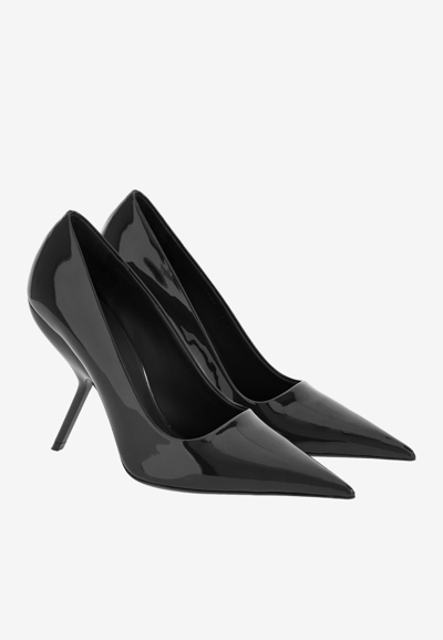 Ferragamo Eva 105 Patent Leather Pumps In Black