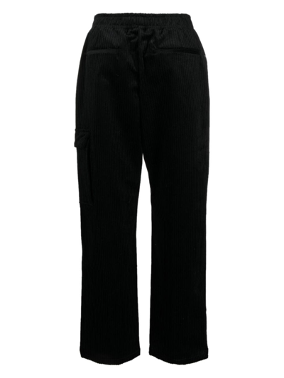 Shop Family First Corduroy Cropped-leg Trousers In Black
