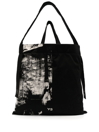 Shop Y-3 Logo-print Recycled Polyester Tote Bag In Black