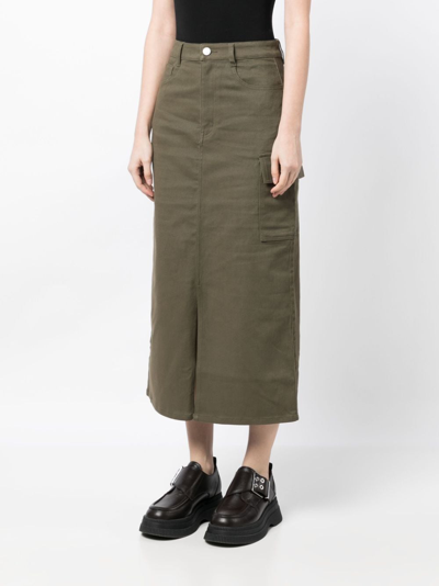 Shop B+ab High-waisted Midi Skirt In Brown