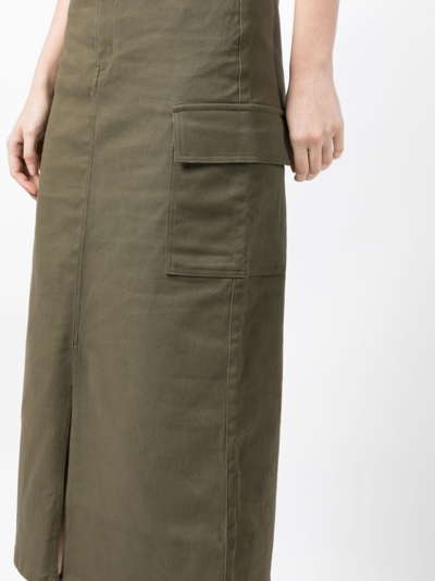 Shop B+ab High-waisted Midi Skirt In Brown