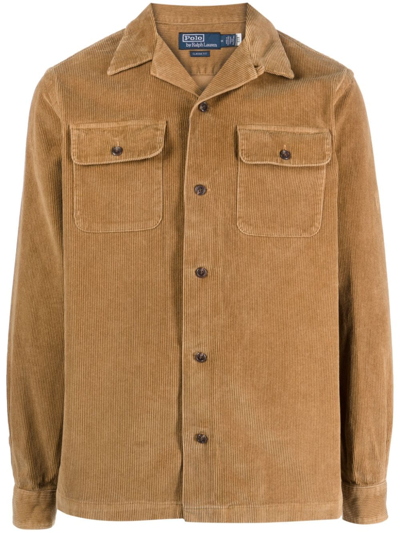 Polo Ralph Lauren Corduroy Cotton Shirt In Andover Hthr Hrtg Bear | ModeSens