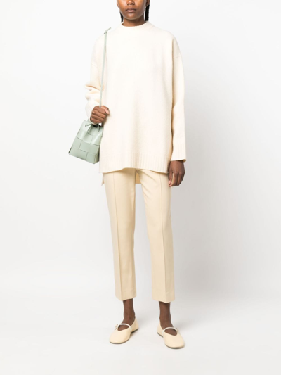 Jil Sander Long-sleeve Crew-neck Wool Jumper In White