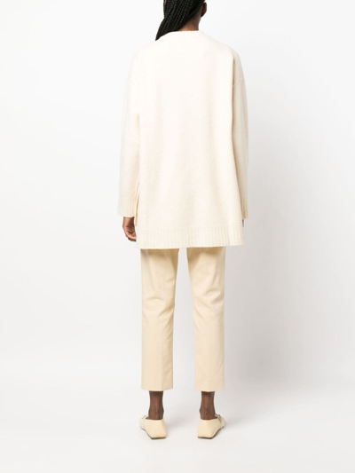 Jil Sander Long-sleeve Crew-neck Wool Jumper In White