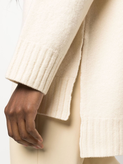 Shop Jil Sander Long-sleeve Crew-neck Wool Jumper In White