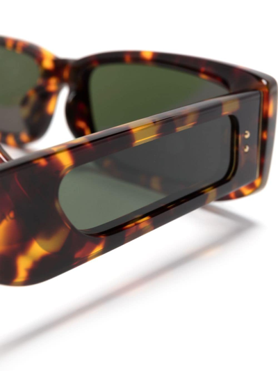 Linda Farrow Tortoiseshell-effect Rectangle-frame Sunglasses In Brown