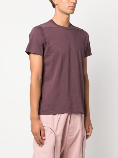 Shop Rick Owens Level Organic-cotton T-shirt In Purple