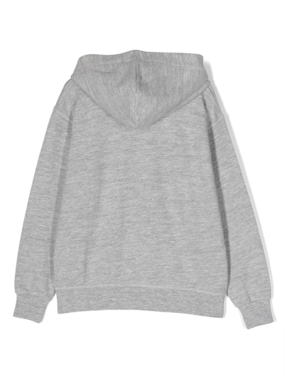 Shop Dsquared2 Logo-print Cotton Hoodie In Grey