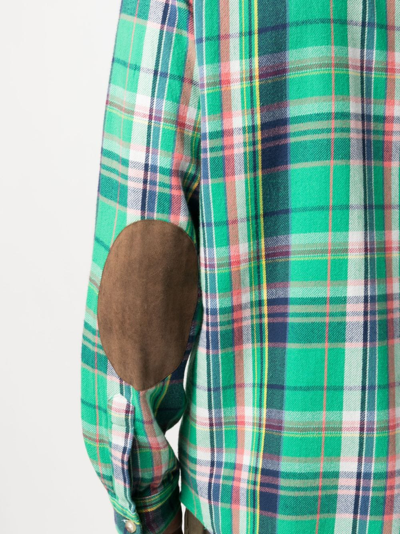 Shop Polo Ralph Lauren Plaid-check Pattern Cotton Shirt In Green