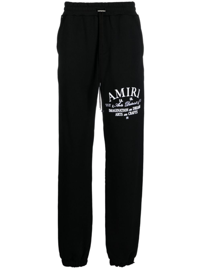 Shop Amiri Arts District Straight-leg Track Pants In Black