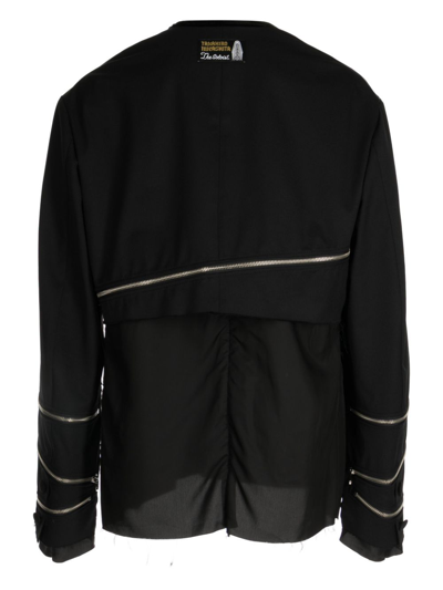 Shop Takahiromiyashita The Soloist Zip-detail Panelled Sweatshirt In Black