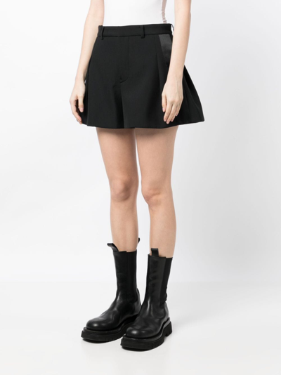Shop Sacai Stripe-detail Tailored Shorts In Black